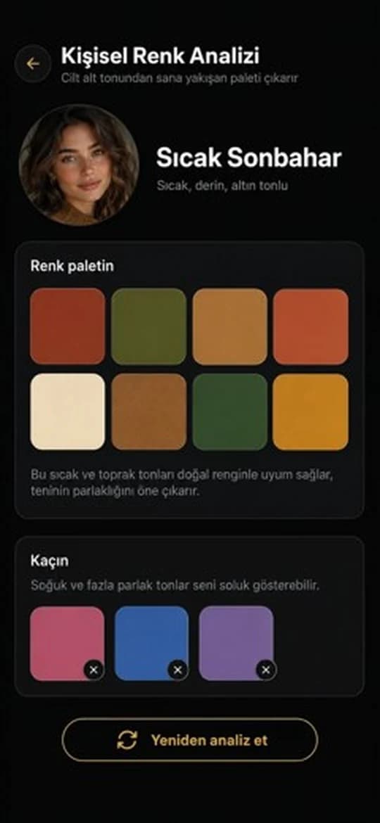 GiyOX kişisel renk analizi ve renk paleti